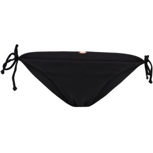 Reversible Solid Tieside Bikini Bottom Black Bikinis