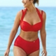 Punaiset korkeavyötäröiset bikinihousut Honolulu